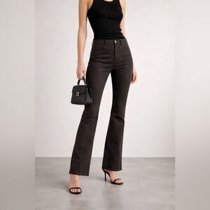 Kenzo Jeans Espresso Brown Flare Pants Size 36 High Rise Stretch Bootcut Y2K